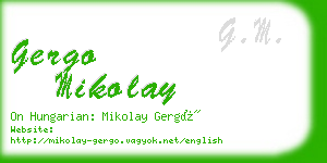 gergo mikolay business card